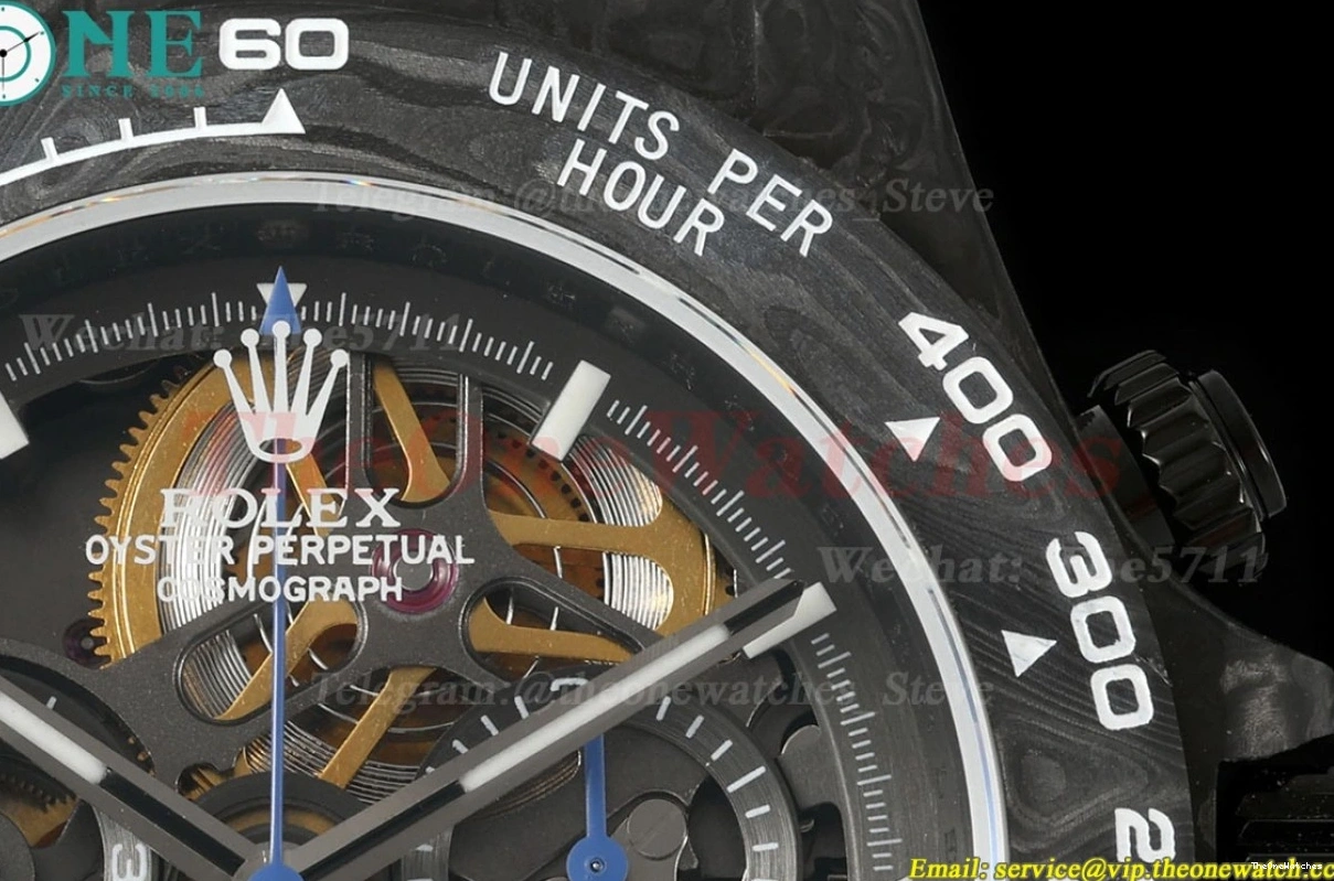 40mm Carbon Diw Dial Daytona N6F Black Skeleton NY DD4801 0127